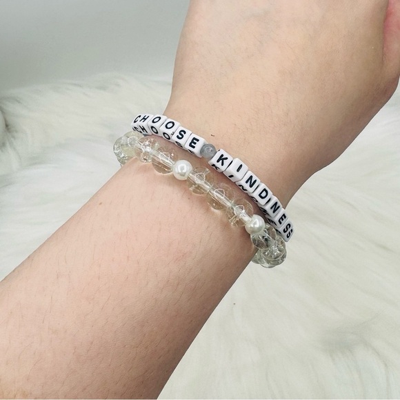 Choose Kindness Clear & Blue Beaded Bracelets - Picture 6 of 7